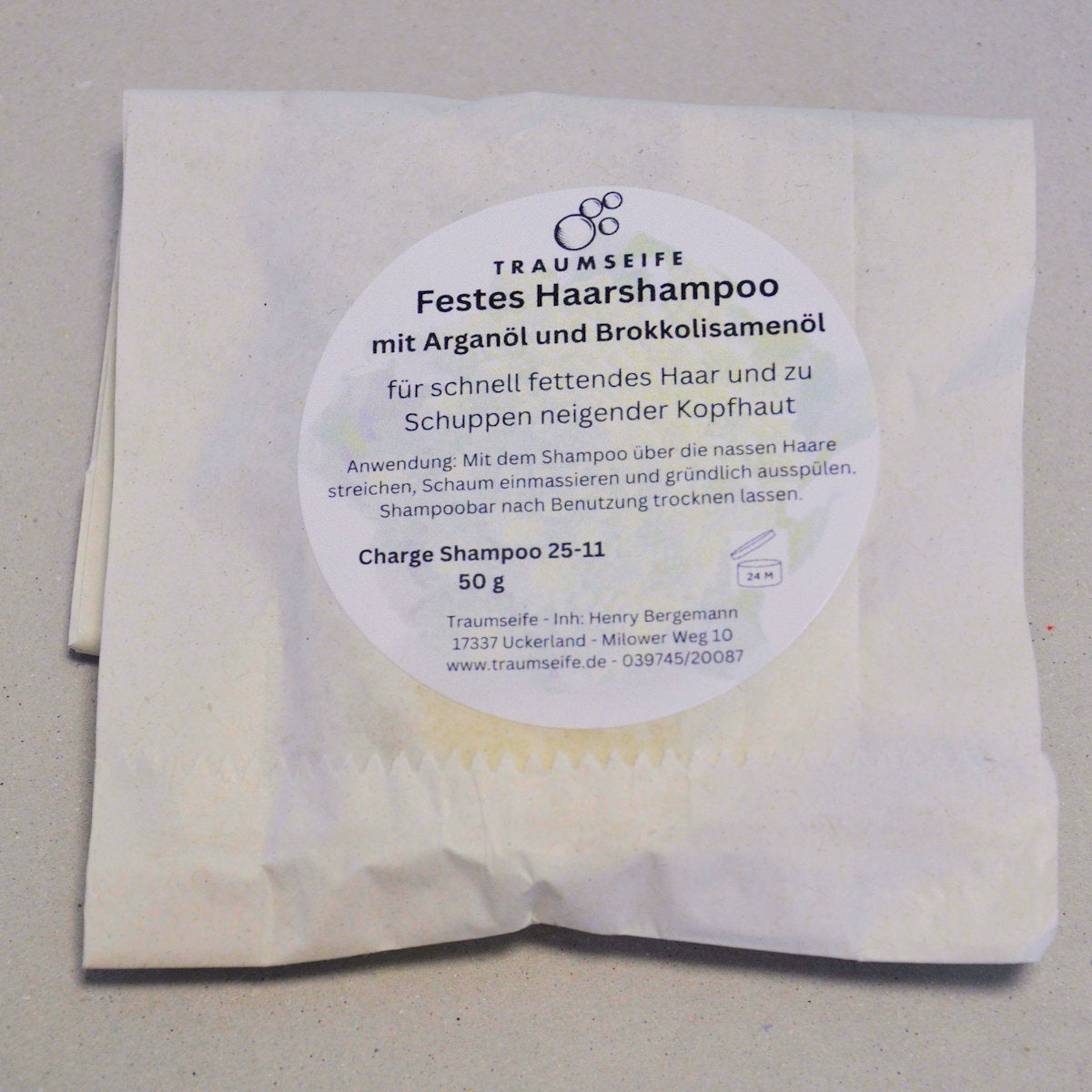 Festes Haarshampoo - Brokkolisamenöl & Arganöl