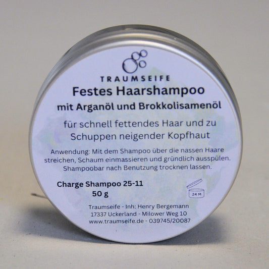 Festes Haarshampoo - Brokkolisamenöl & Arganöl