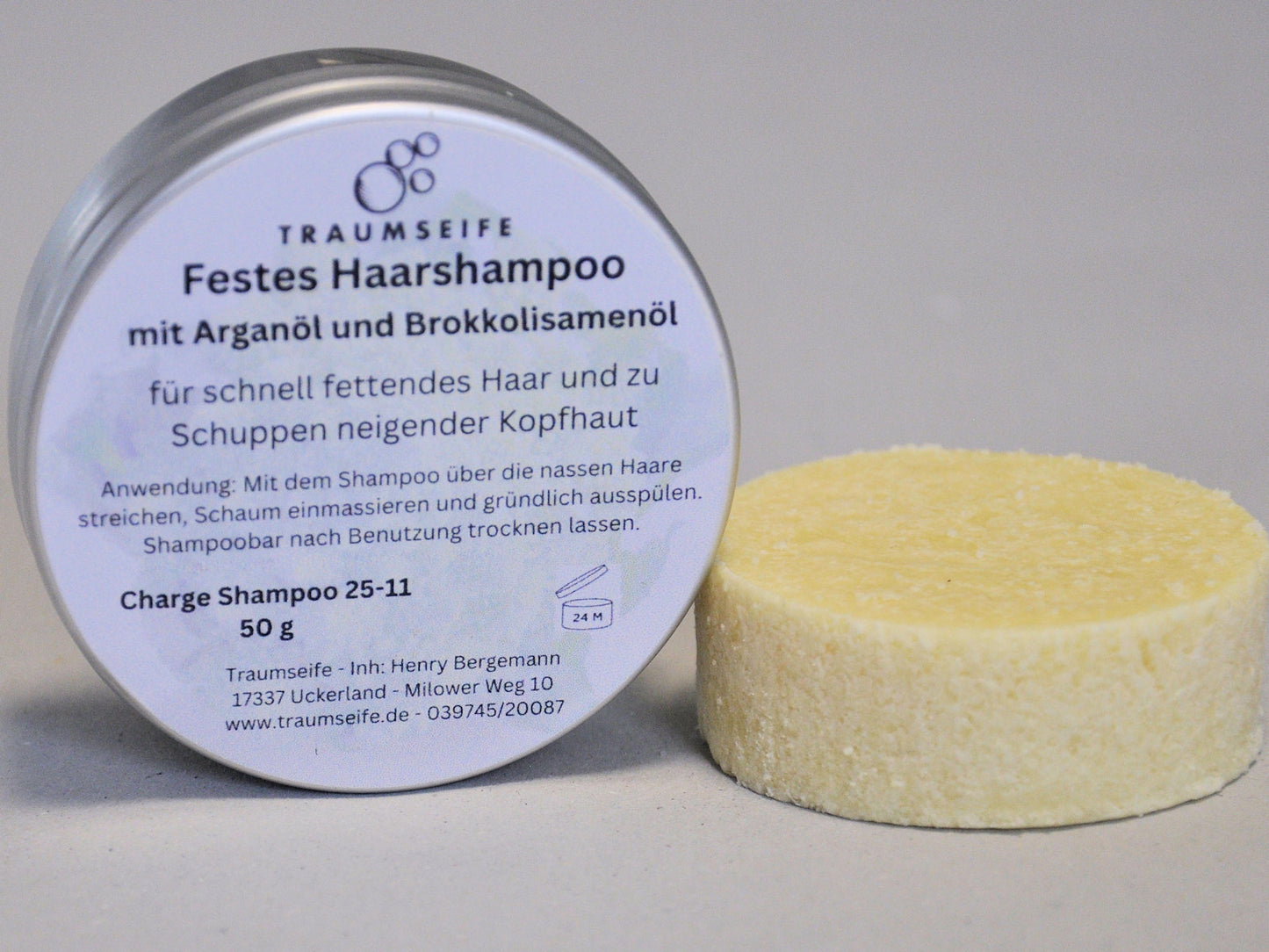 Festes Haarshampoo - Brokkolisamenöl & Arganöl