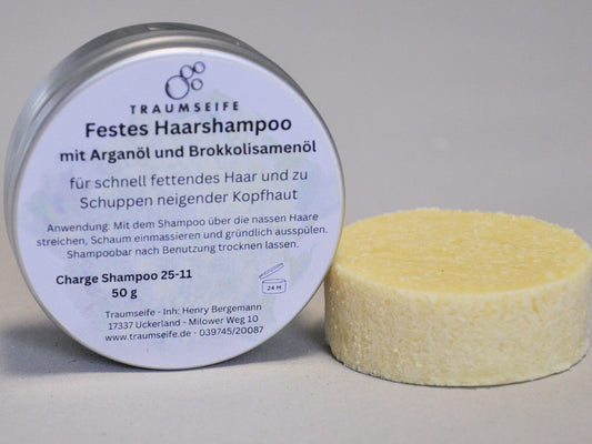 Festes Haarshampoo - Brokkolisamenöl & Arganöl